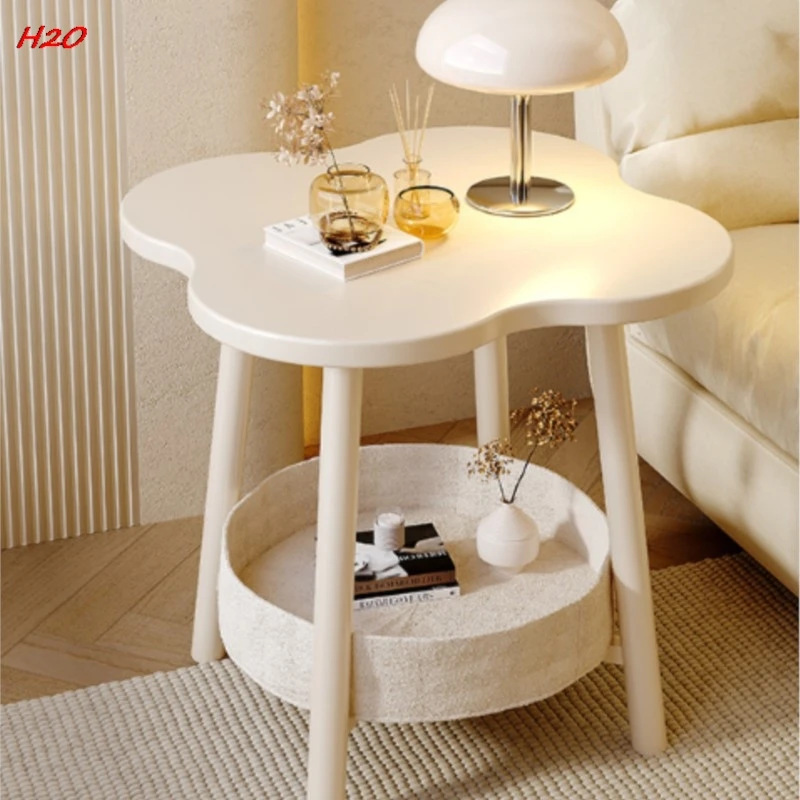 H2O Four-leaf Clover Sofa Side Several Bedroom Small Table Living Room Storage Table Creative Balcony Double Layer Coffee Table - Image 5