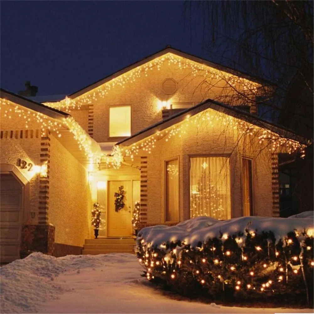 Christmas lights Curtain String Light Waterfall Outdoor Decoration 5M Droop 0.4-0.6m Fairy Led Lights for Garden Party Holiday - Image 3