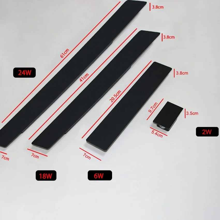 Outdoor Waterproof Wall Lamps Strip Aluminum Wall Lights 18W LED Black Wall Lamp Bedroom Exterior Outdoor Lighting Fixtures - Image 6