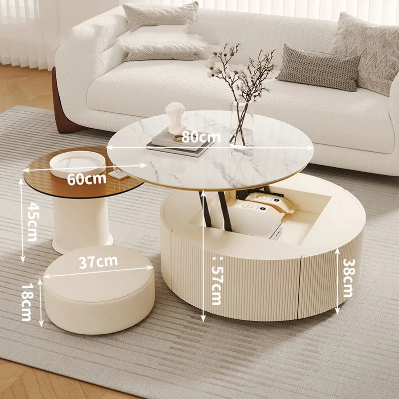 Modern Nightstands Coffee Table Round Accent Folding Center Desk Table Dressing Luxury Juegos De Comedor Replica Furniture - Image 4