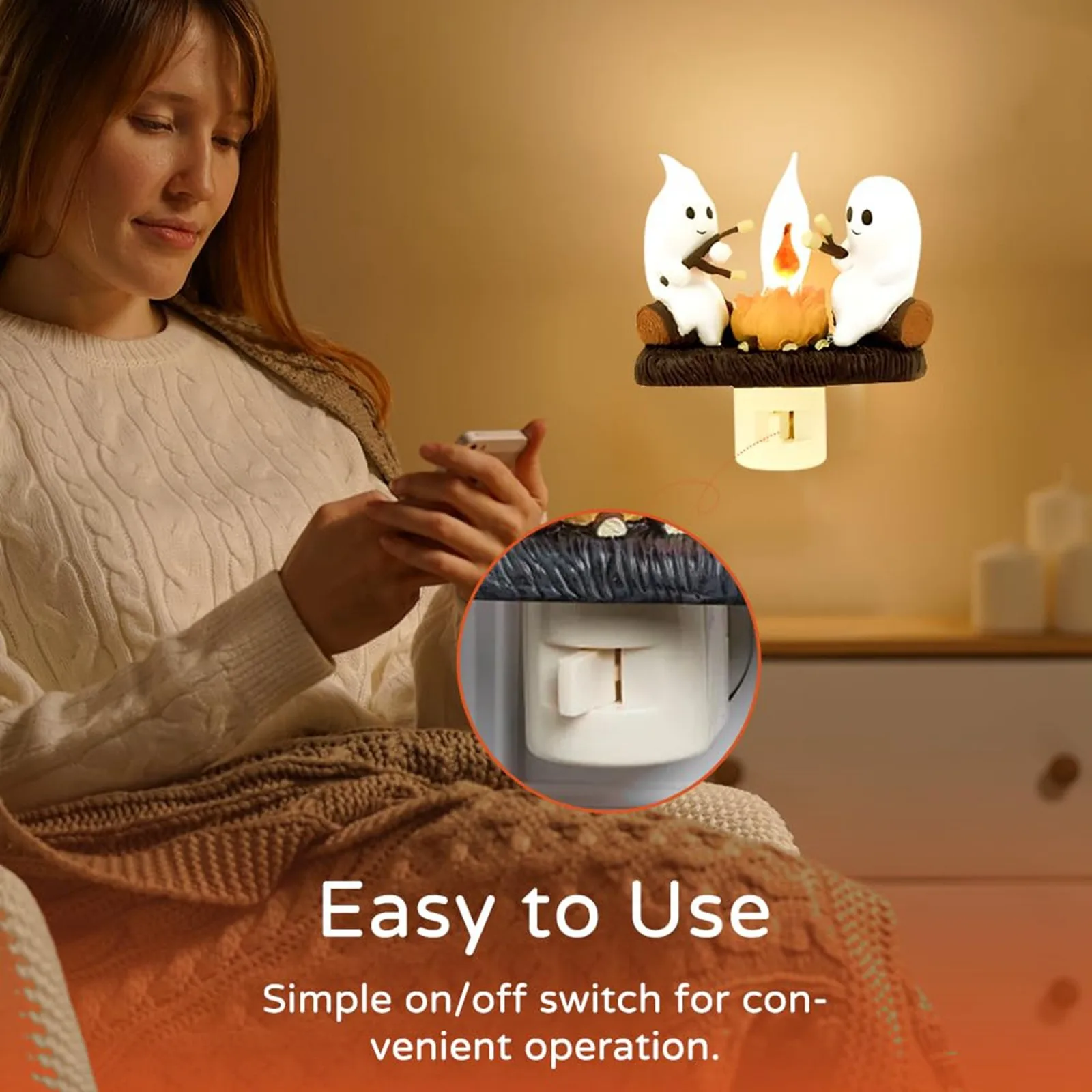 Bonfire Flickering Night Light Bonfire Flame Halloween Night Light 3D LED Small Electric Simulation Bonfire Star Night Light - Image 3