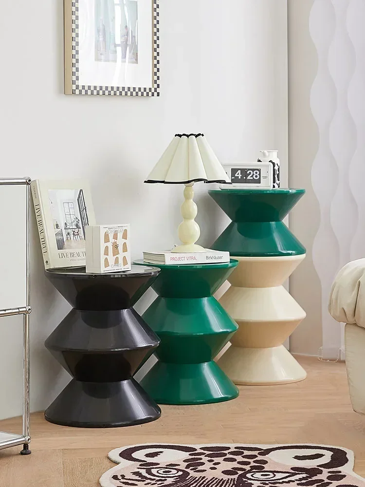 Round Coffee Table Plastic Nordic Home Furniture Living Room Sofa Side Tables Hallway Shoes Stool Balcony Small Desk Nightstands - Image 3
