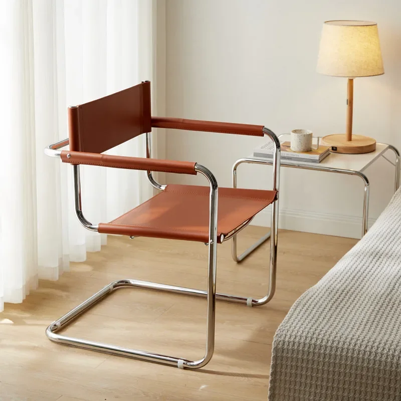 Work Back Support Dining Chairs Living Room Restaurant Metal Relax Meditation Office Lounge Armchair Nordic Silla Home Furniture - Image 4