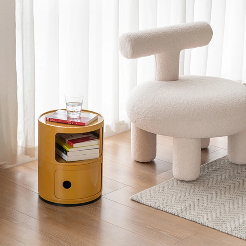 Bedroom Round Mobile Nightstands Nordic Storage Cabinet Mini Bedside Table Storage Rack Night Table Furniture Home Accessories - Image 4
