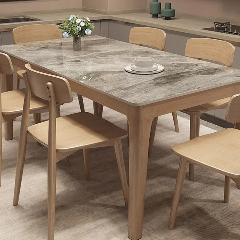 Coffee 6 Chairs Dining End Table Nordic Dinner Cuisine Dressing Dining Table Slate Restaurant Mesa Comedor Furniture OK50CZ - Image 5