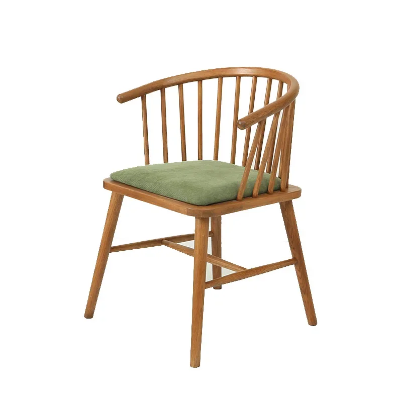 Nordic solid wood Windsor armchair simple hotel chair oak chair leisure princess chairs sales office negotiation chair - Image 3