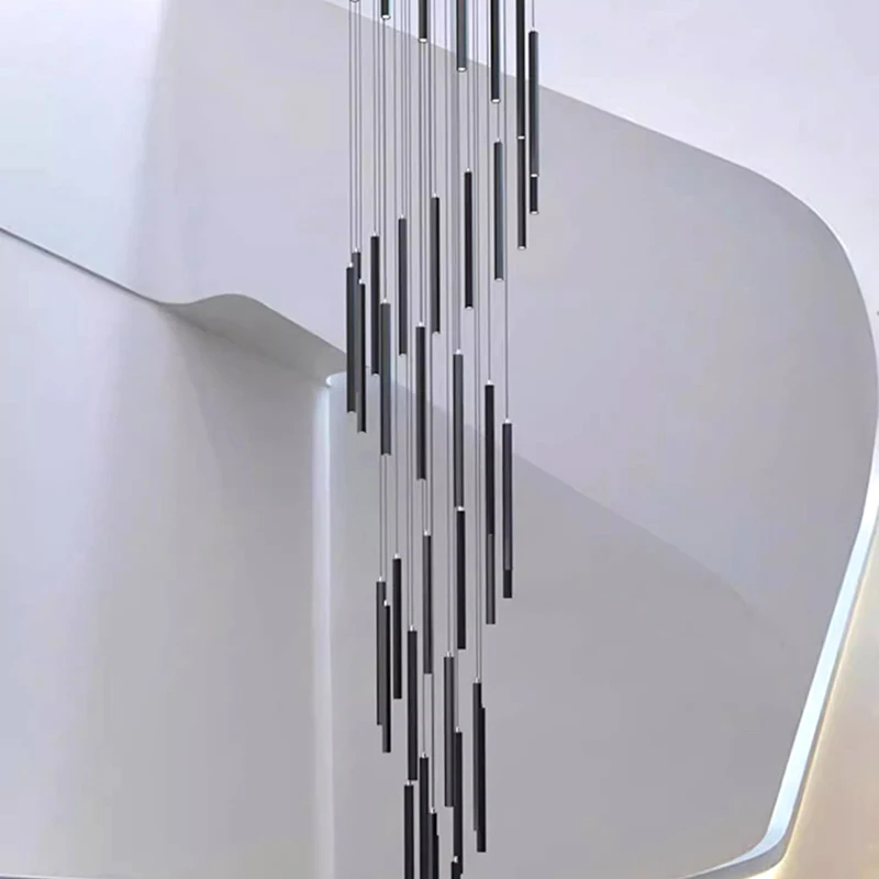 Modern ring stairs led lights pendant light lamps for living room led Chandeliers for dining room hanging light indoor lighting