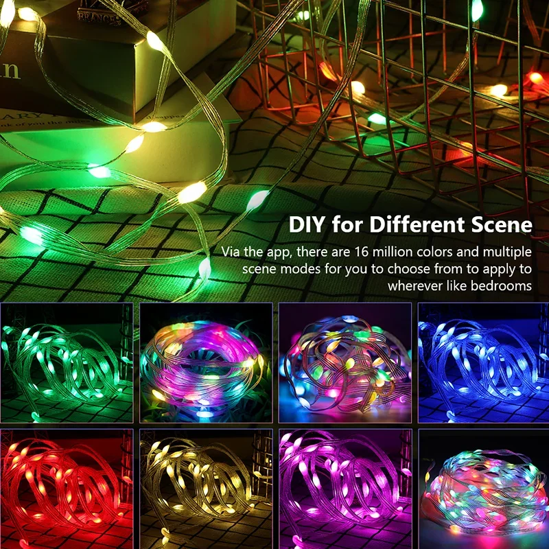 Dreamcolor Rgb Led Strip WS2812B Bluetooth Smart String Fairy Lights Christmas Garland Light Waterproof For Party Curtain Room - Image 3