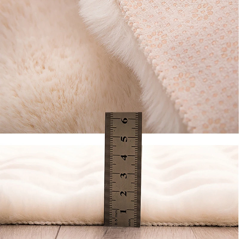 Rabbit Hair Bubble Velvet Carpet Round Soft Fluffy Plush Imitation Fur Rug Kids Bedroom Cushion Coffee Table Foot Mat Home Decor - Image 3