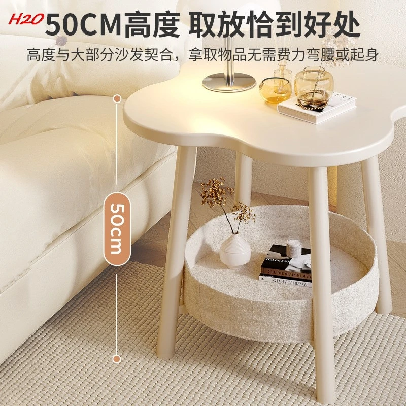 H2O Four-leaf Clover Sofa Side Several Bedroom Small Table Living Room Storage Table Creative Balcony Double Layer Coffee Table - Image 4