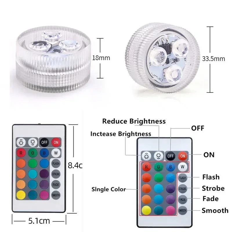 3 LED Underwater Light 16 Colors RGB IP68 Waterproof Swimming Pool Accessories Light Outdoor Submersible Lights for Pond Vase - Image 4