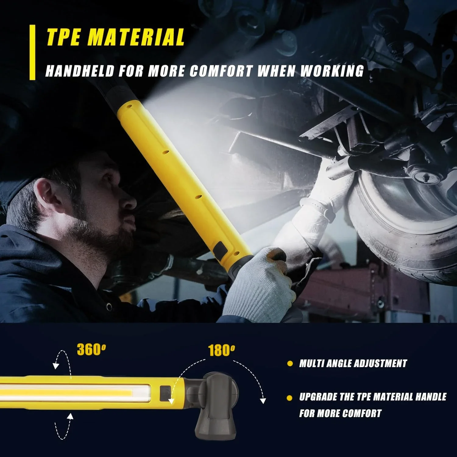 Super Bright Magnetic Work Light Built-in 4400mAh Rechargeable Battery Underhood Work Lamp Bar For Car Repair Outdoor lighting - Image 6