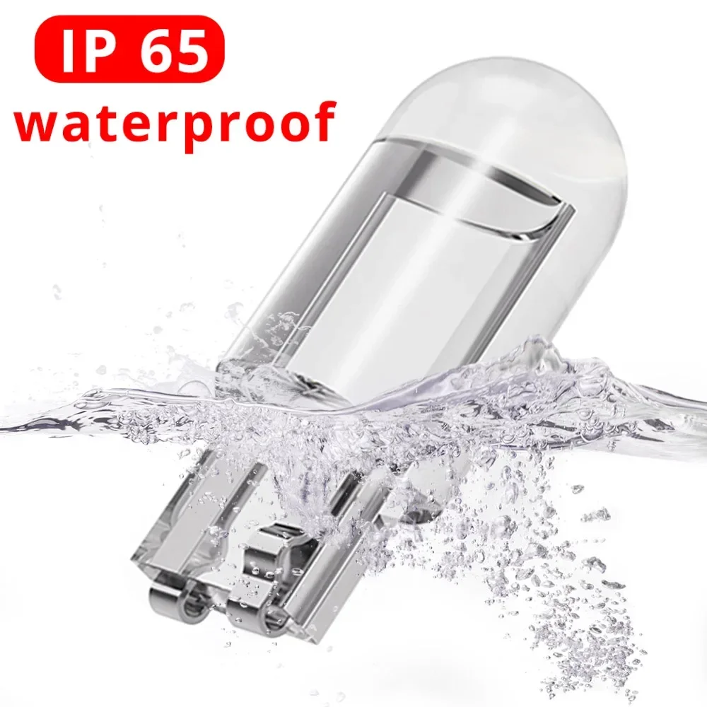 10Pcs Glass Cob LED Car Bulb W5W 194 T10 Wedge License Plate Lamp Dome Light White Auto Interior Reading Running Parking Backup - Image 6