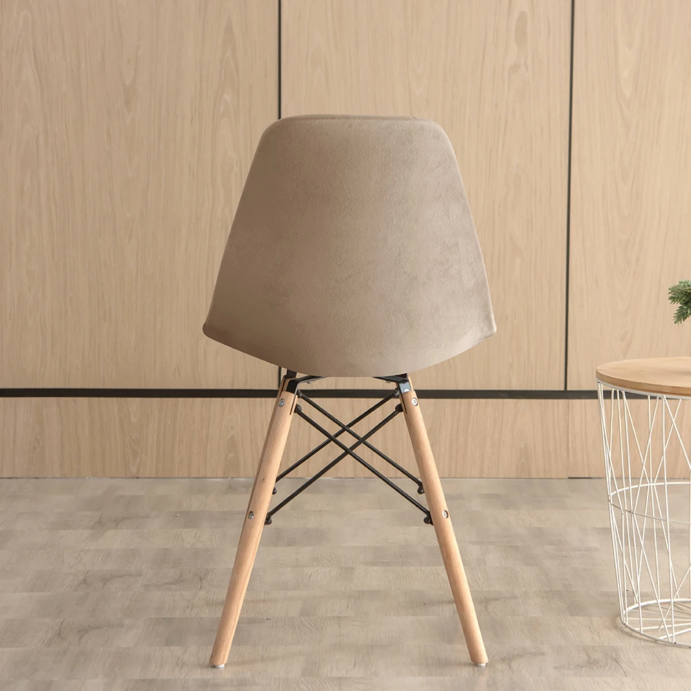 Solid Color Velvet Chair Cover Spandex Back Seat Cover Living Room Office Bar Banquet Decoration Furniture Protective Cover - Image 5