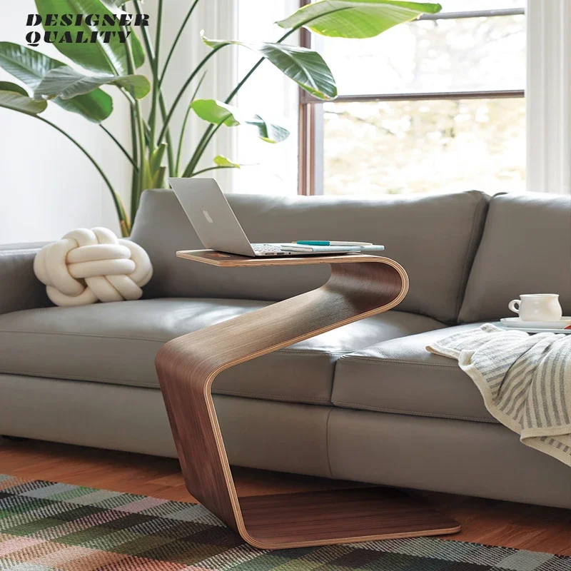 Designer N-Type Small Coffee Table, Scandinavian Solid Wood Side Table for Living Room and Bedroom Corners Unique Accent - Image 5