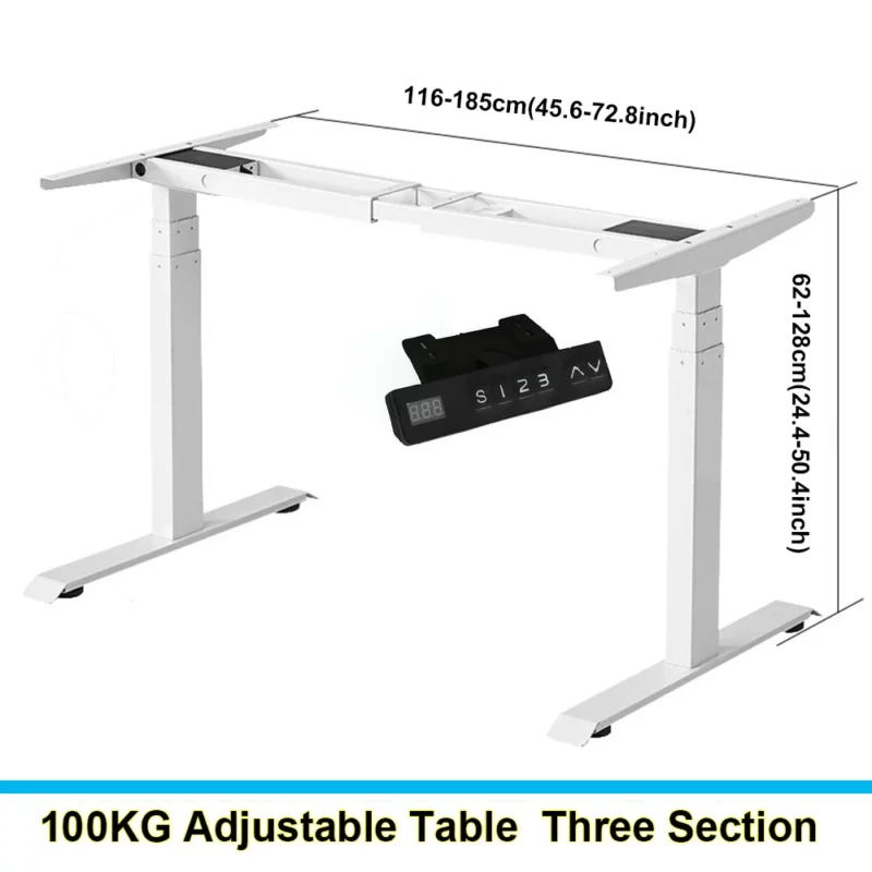 Height Adjustable Electric Lifting Desk Dual Motor Two/Three Section Sit Standing Desk Frame for Stand Up Office Gaming Table