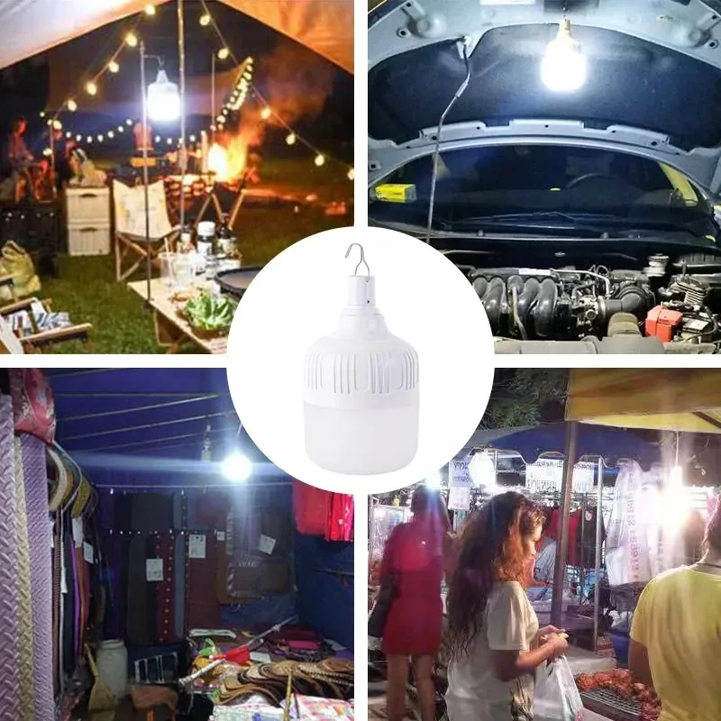 1-8pcs Portable Outdoor Camping Lights USB Rechargeable lamp LED Emergency Bulb Hook High Power Tents Lantern Night Lights Bulb - Image 6