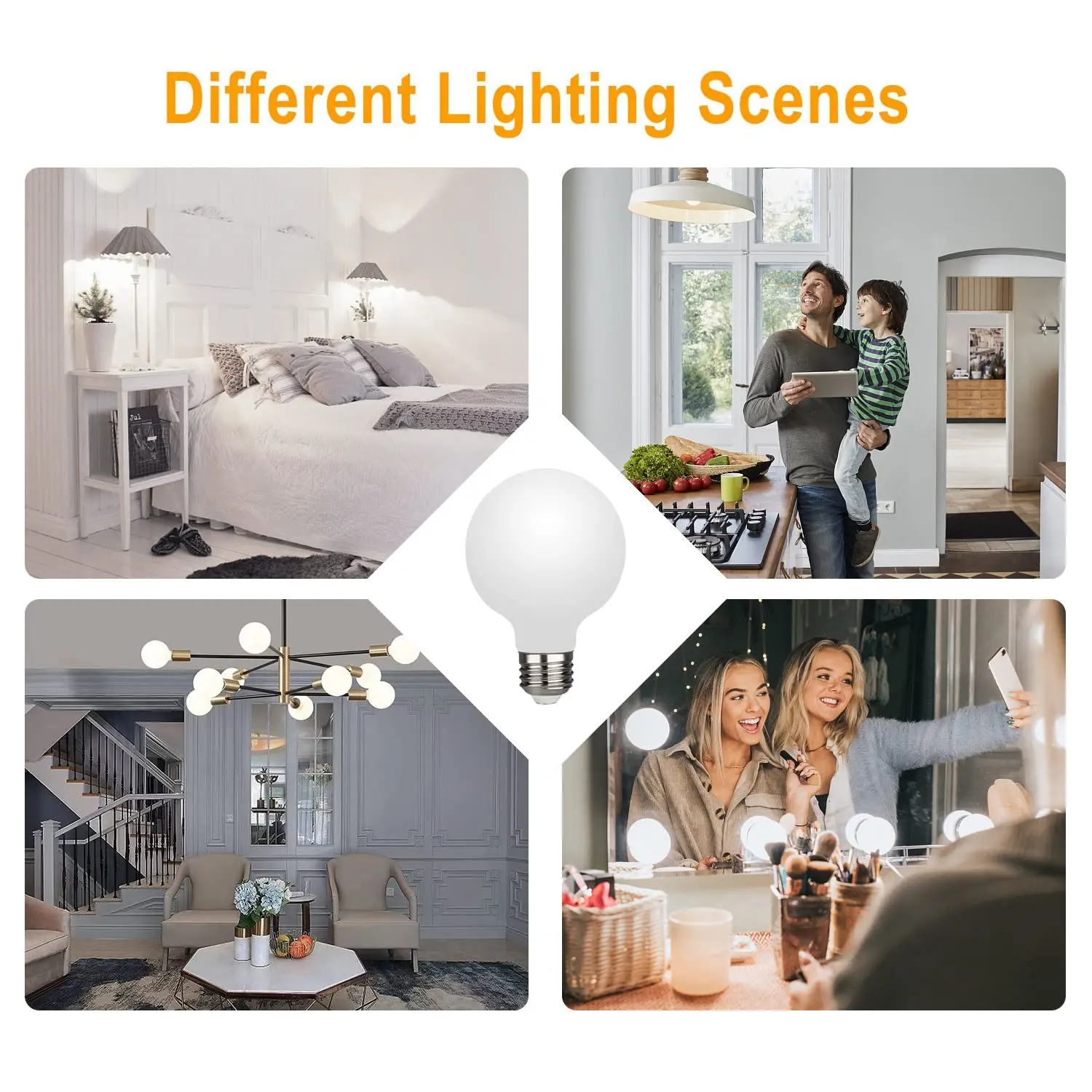 Edison LED Light Bulb E27 5W G80 Frosted Glass Bulb 85V-265V Globe Ball Bulb Warm White 2700K Natural white 4000K Lampada LED La - Image 6