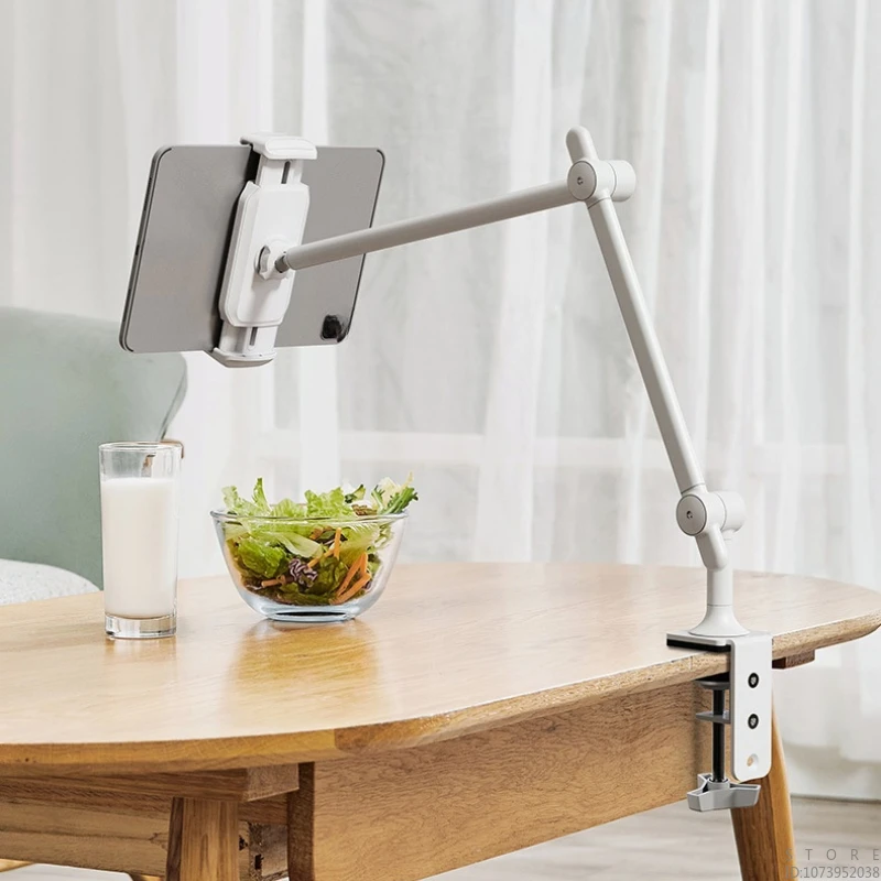 360° Cantilever Metal Desk Tablet Holder, Three-arm Suspension Adjustment, Suitable for 4.7-12.9-inch Mobile Phones and Tablets - Image 2