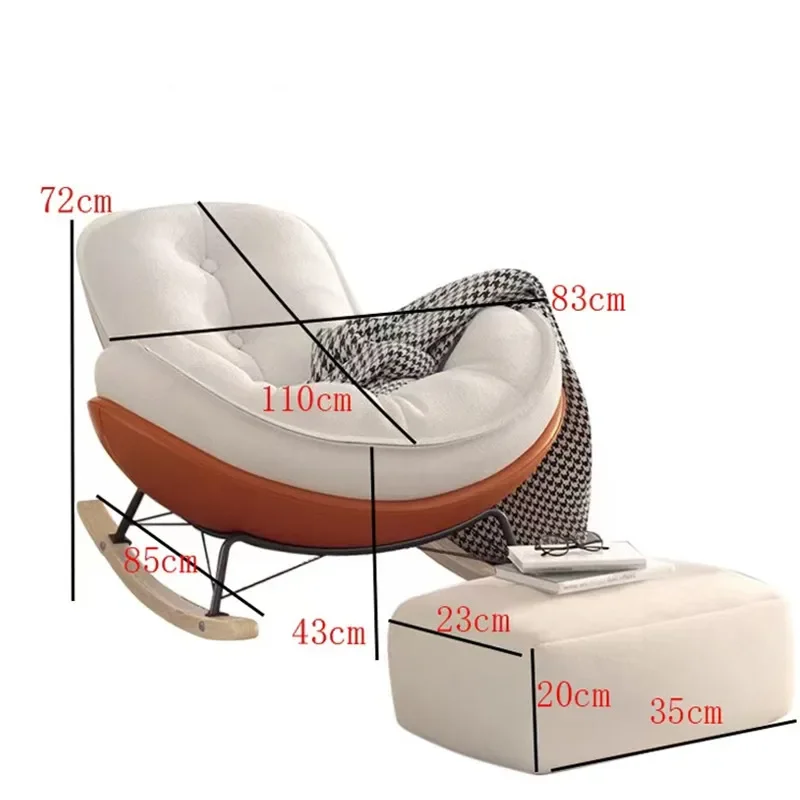 Lazy Couch Penguin Rocking Chair Wood Leisure Large Rocking Chair Can Lie On The Balcony Living Room Small Leisure Lazy Chair - Image 6