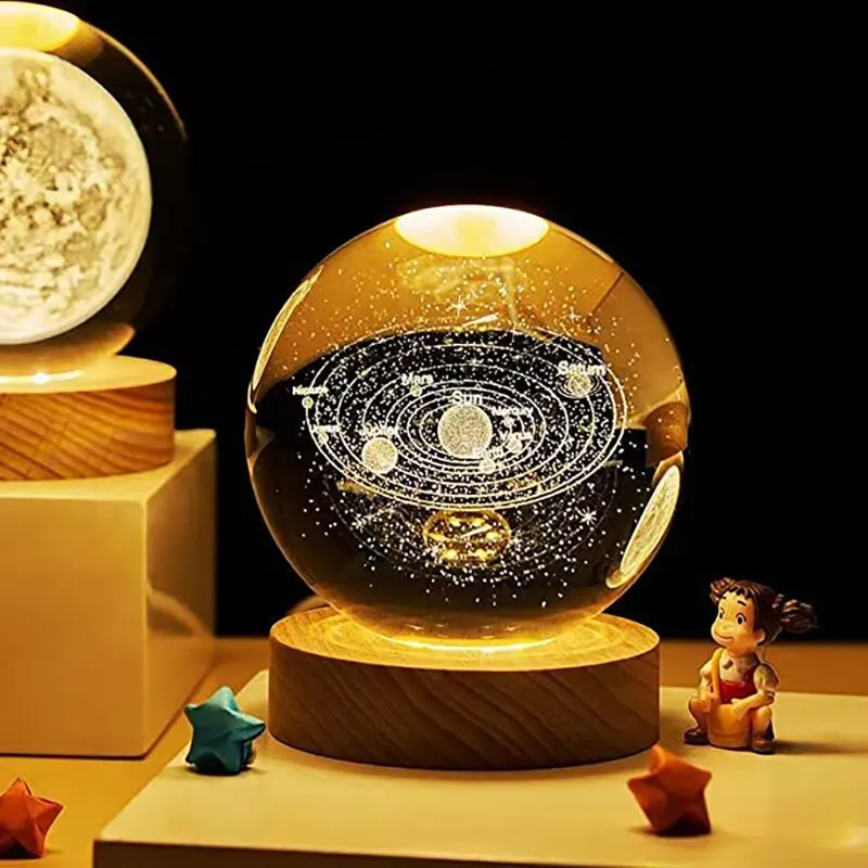 LED Night Light Milky Way Galaxy Solar System Crystal Ball Children Night Lamp Bedroom Ambient Light Creative Gift Night Light - Image 4