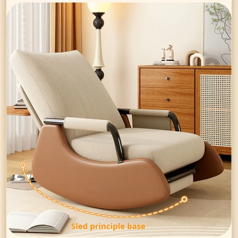 Nordic luxury reclining chair INS Folding rocking chair Living room relax lazy armchair designer soft Sofas ergonomic Furniture - Image 6