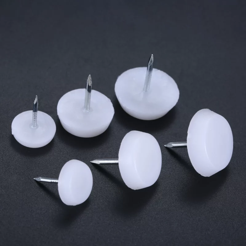 50Pcs 14/18/20mm Table Chair Leg Slider Glide Pads Nail-On Feet Pads Anti Slip Furniture Foot Mats Wooden Chair Legs Protector