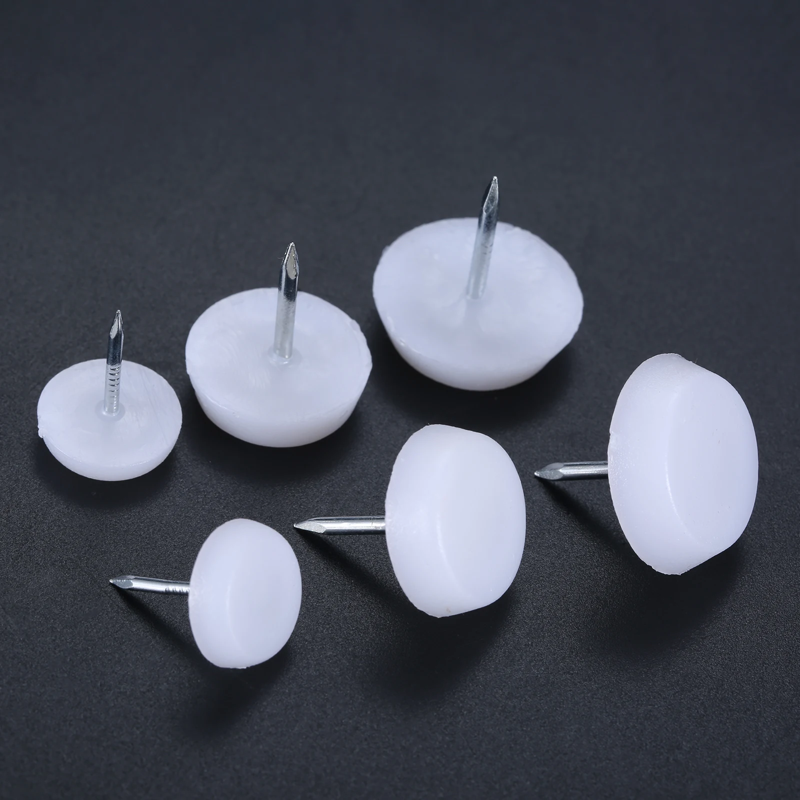 50Pcs 14/18/20mm Table Chair Leg Slider Glide Pads Nail-On Feet Pads Anti Slip Furniture Foot Mats Wooden Chair Legs Protector