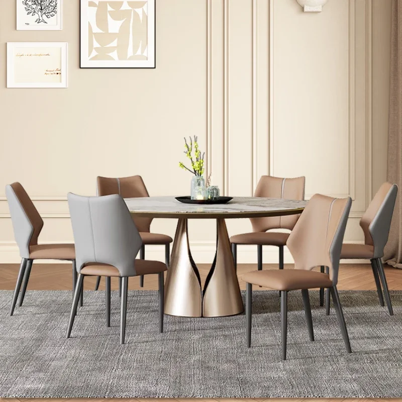 Hotel Leather Chair Lounge Party Mini Dining Chairs Luxury Cheerful Kitchen Recliner Armchair Chaise Salle A Manger Furniture - Image 2