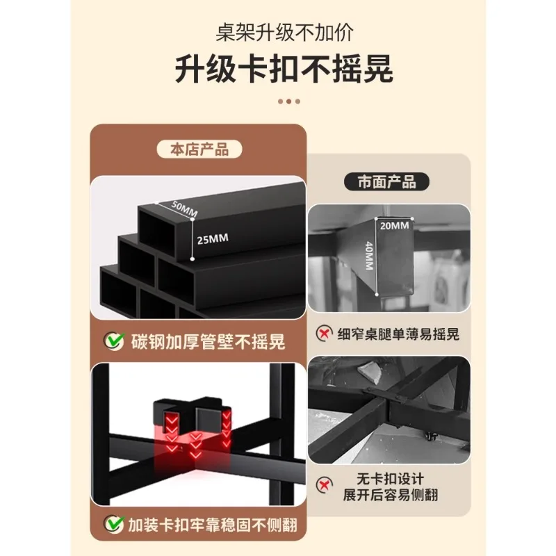 Folding dining table Household multi-functional foldable mobile round dining table Simple hotel living room party large round ta - Image 4