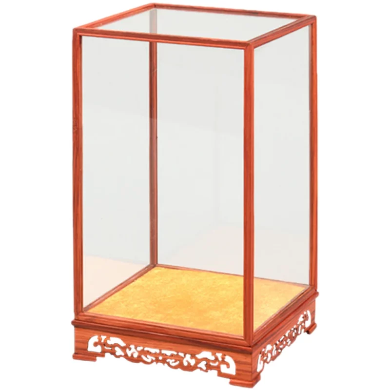 Wedding Cake Toppers Funny Glass Figurine Holder Dust-proof Model Household Display Case Cabinet