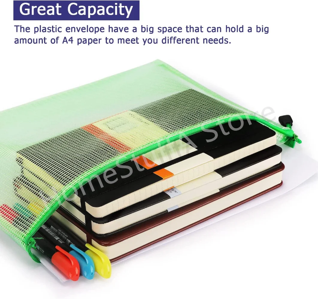Mesh Zipper Pouch Zipper Bags A3/4/5/6 Waterproof Pvc Document Bag for Puzzle File Stationery Organizing Storage File Folders - Image 2