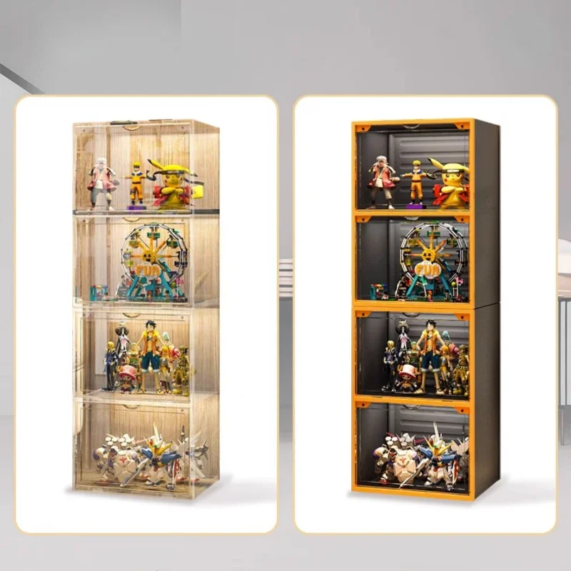 Large Capacity Figure Shelves Display Cabinets Dustproof Transparent Toy Organizer Box Household High-end Storage Organizer - Image 5