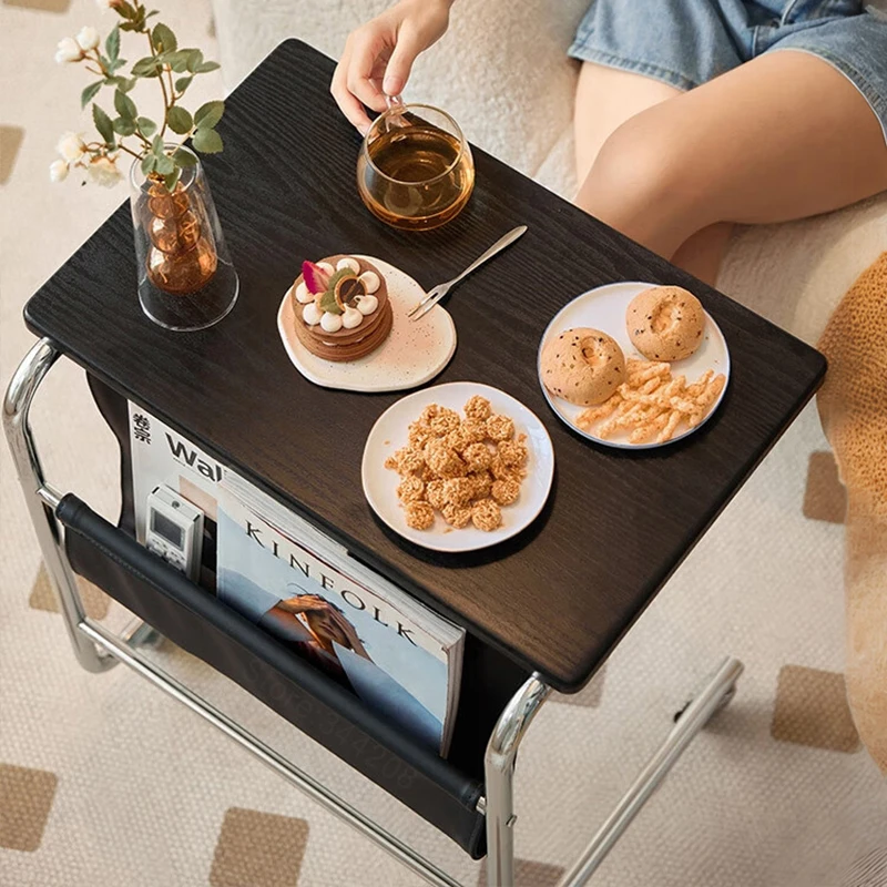Tookfun Linsy Home Retro Style Mobile Table Bedside Desk Home Small Apartment Computer Office Desk Wheels Can Be Locked - Image 4