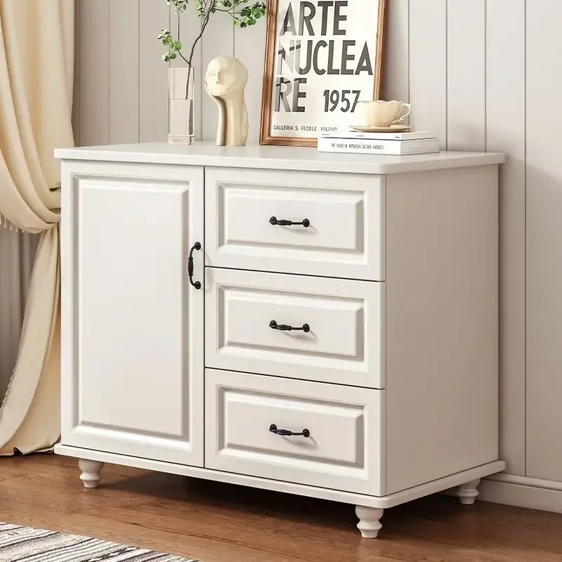 American Livingroom Set of 2 Storage Cabinet Sideboard with Wood Doors Accent Rattan Cabinet Buffet Bar Boho Console Credenza