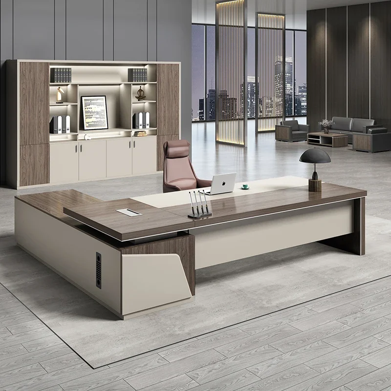 office furniture escritorio de bureau desk mdf board Design Ceo office Table executive Office Desk luxury commercial furniture - Image 3