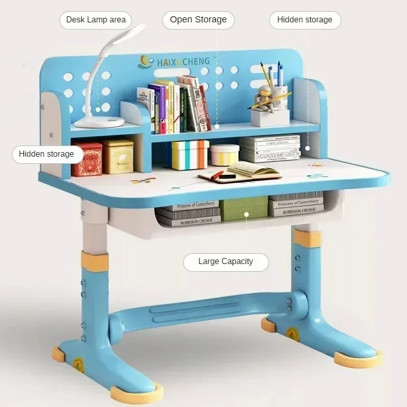 Children's Study Table Primary School Desk Liftable Plastic Student Writing Kids Table Household Desk and Chair Set for Kids B - Image 4