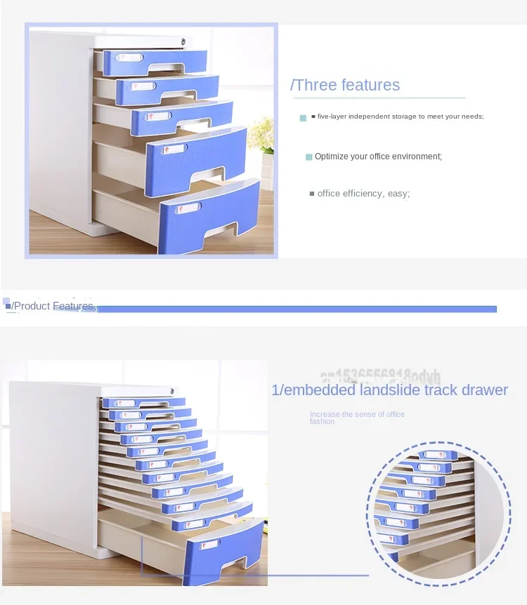 Lockable Desktop File Cabinet, Two-Layer Multi-Drawer Storage Box, Thick Office Document Organizer, Secure Desk Accessory - Image 2