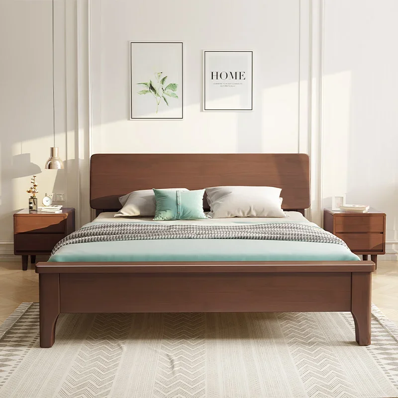 Minimalist Couple Bed Wood Modern Queen Size Hotel Bedroom Bed Lounge Luxury Camas Y Muebles Para El Hogar Home Furniture