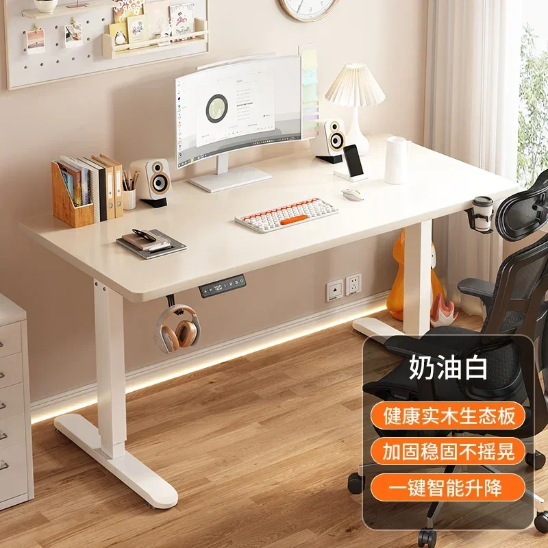 Solid wood electric lift table smart computer table liftable e-sports table home study Learning Game Office desk workbench - Image 2