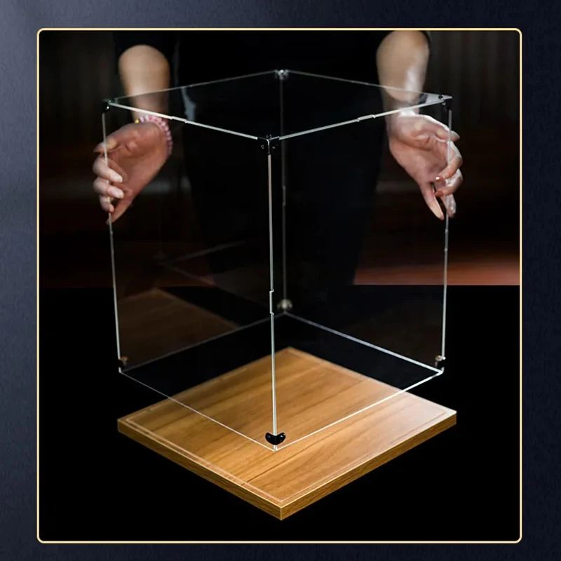 Crafts Collection Display Box Wooden Bottom Storage Box Window Acrylic Model Toy Gundam Building Block Box Glue-Free Dust Cover - Image 5