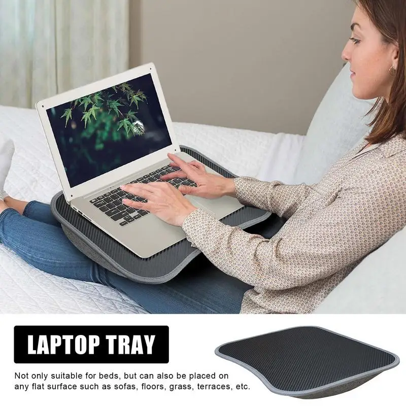 Lap Desk For Laptop With Cushion Lapdesk For Laptop With Soft Pillow Cushion Writing Padded Tray With Handle For Work And Game - Image 2