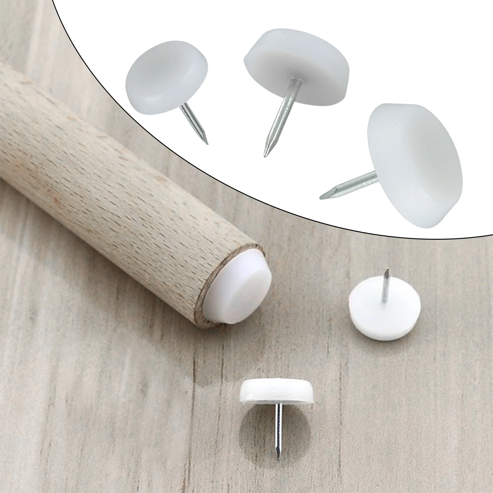 50Pcs 14/18/20mm Table Chair Leg Slider Glide Pads Nail-On Feet Pads Anti Slip Furniture Foot Mats Wooden Chair Legs Protector - Image 4