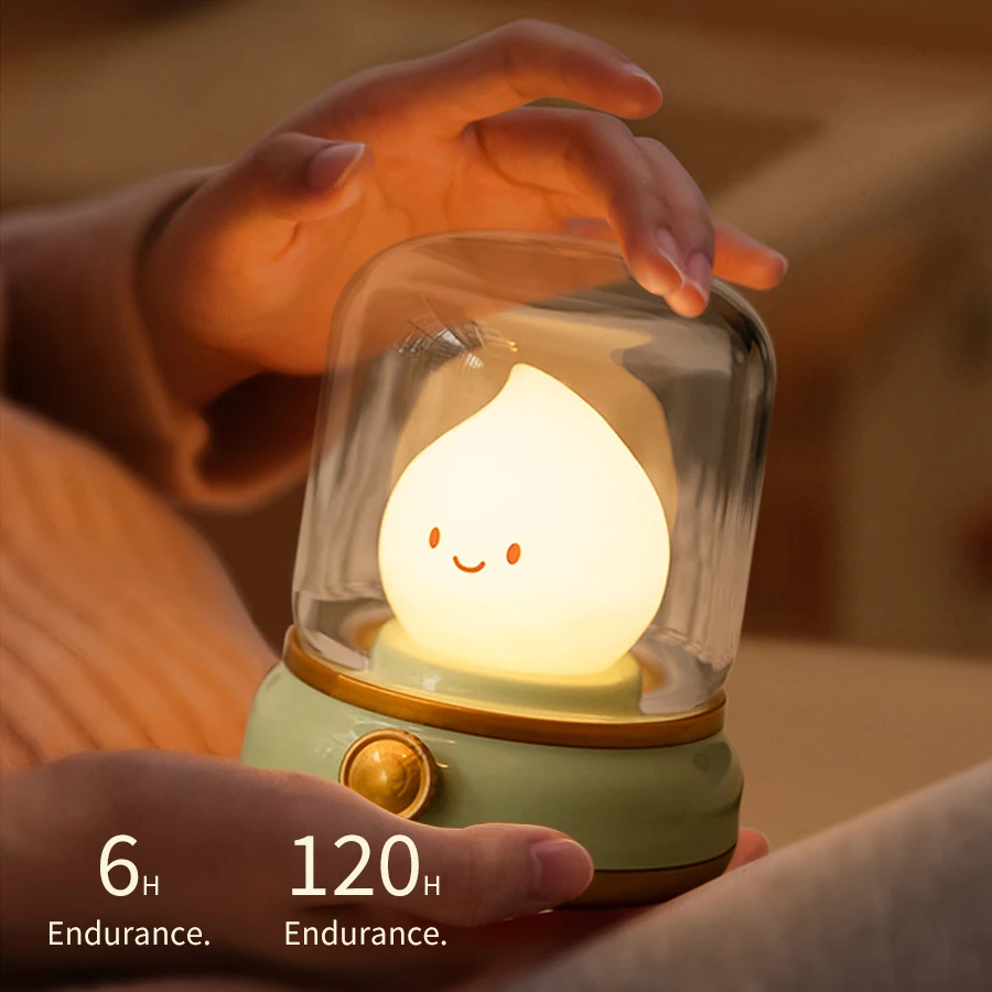 Retro Oil Night Lamp USB Charging Dimming Timing Nightlights Soft Light Baby Sleeping Bedroom Bedside Emotional Lighting - Image 6