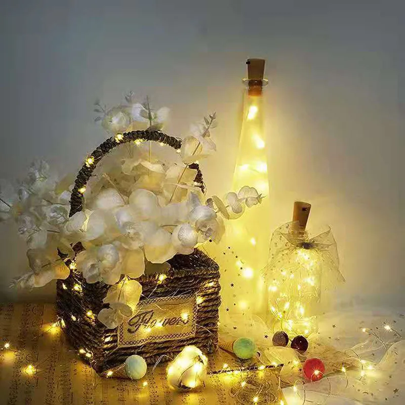 6pcs Wine Bottle Light With Cork LED String Lights Battery Powered Fairy Lights Garland Christmas Party Wedding Bar Decoration - Image 2