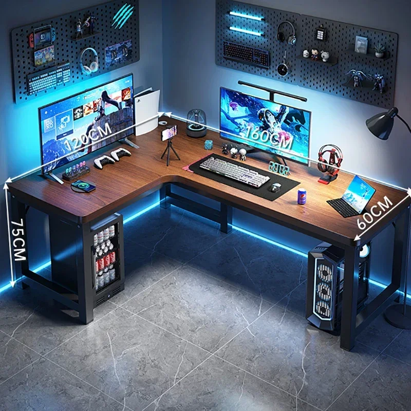 Nordic Corner Computer Desks Home Desktop E-sports Table Double Desk Modern Bedroom Desk Workbench Internet Cafe Gaming Desks - Image 4