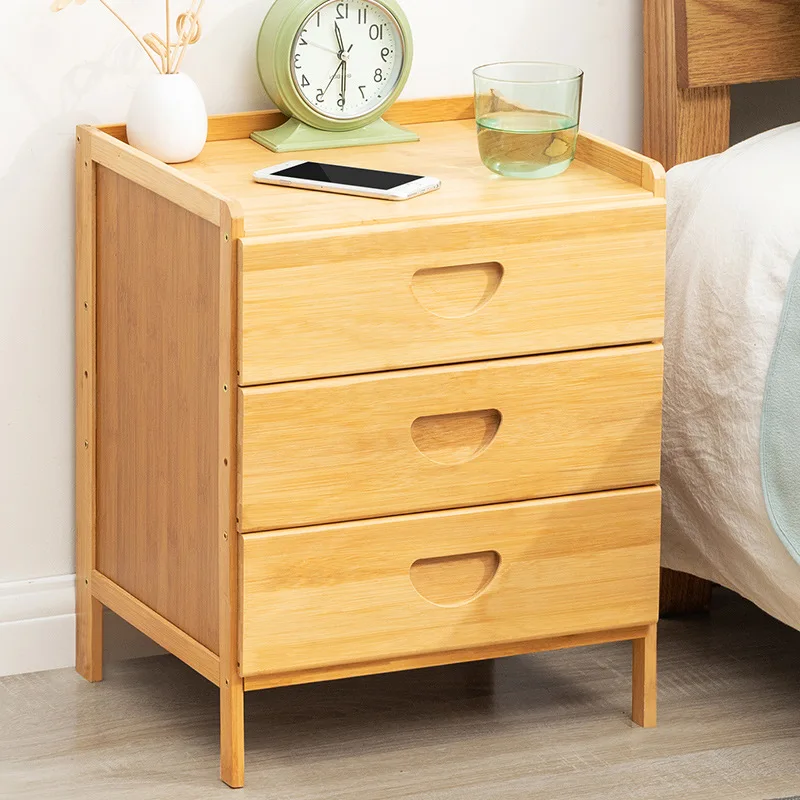 Bamboo Nightstands, Bedside Tables with Open Storage Compartments, Modern Side Table, Easy To Assemble End Table for Bedroom - Image 2