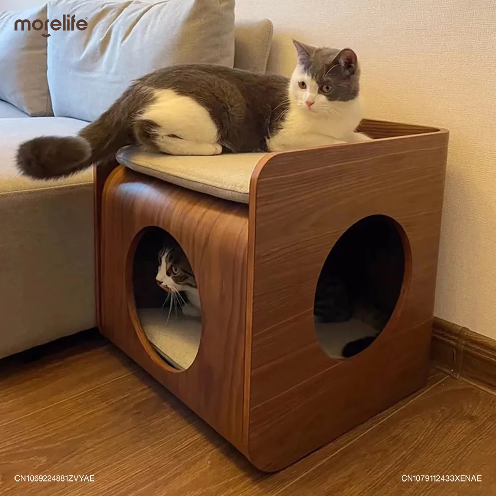 Originality Four Seasons Universal Removable Washable Cat Beds Mats Cat Nest Shared Wood Pet Dog Nest Nightstands Pet Furniture - Image 3