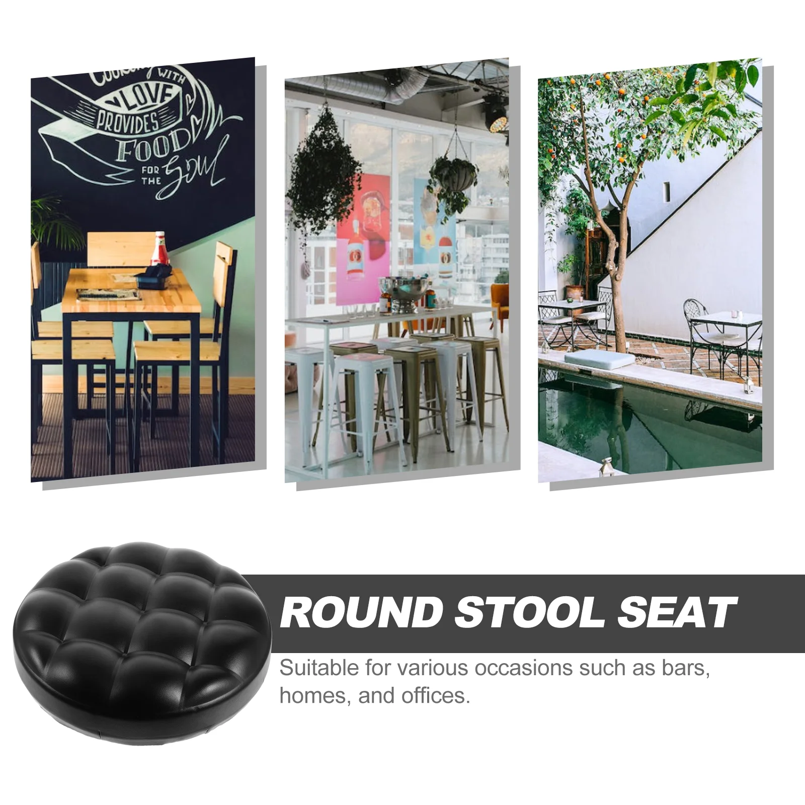 Round Stool Seat Cushion Bar Stool Cushions Waterproof Chair Seat Tops Canteen Stool Seat Replacement Chair Cushion Tops - Image 5