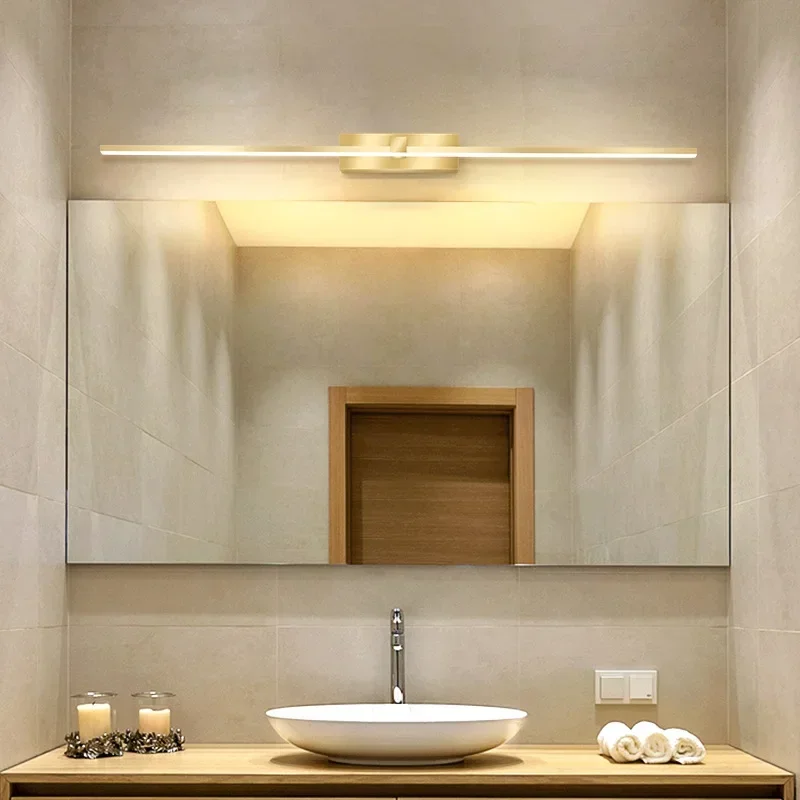 Modern LED Wall Lamp Bathroom Hardwares Golden Bathroom Mirror Lamp For Bedroom Living Room Wall Sconce Bath Mirror Line Lamp - Image 3